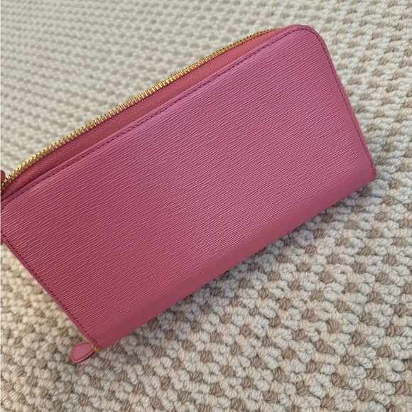 Prada Saffiano Leather Zip Around Long Wallet - Pink - Picture 2 of 8